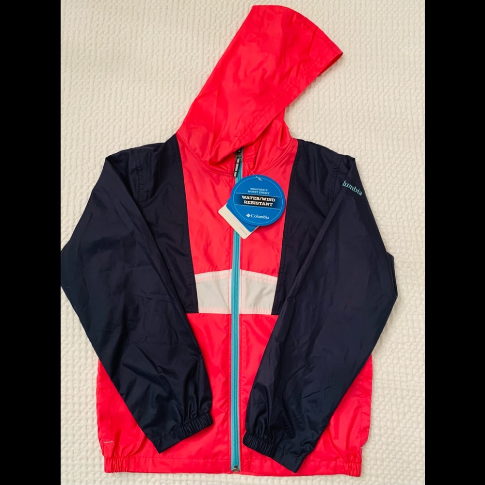 COLUMBIA GIRLS LIGHT WIND BREAKER MULTI COLOR - Picture 1 of 8